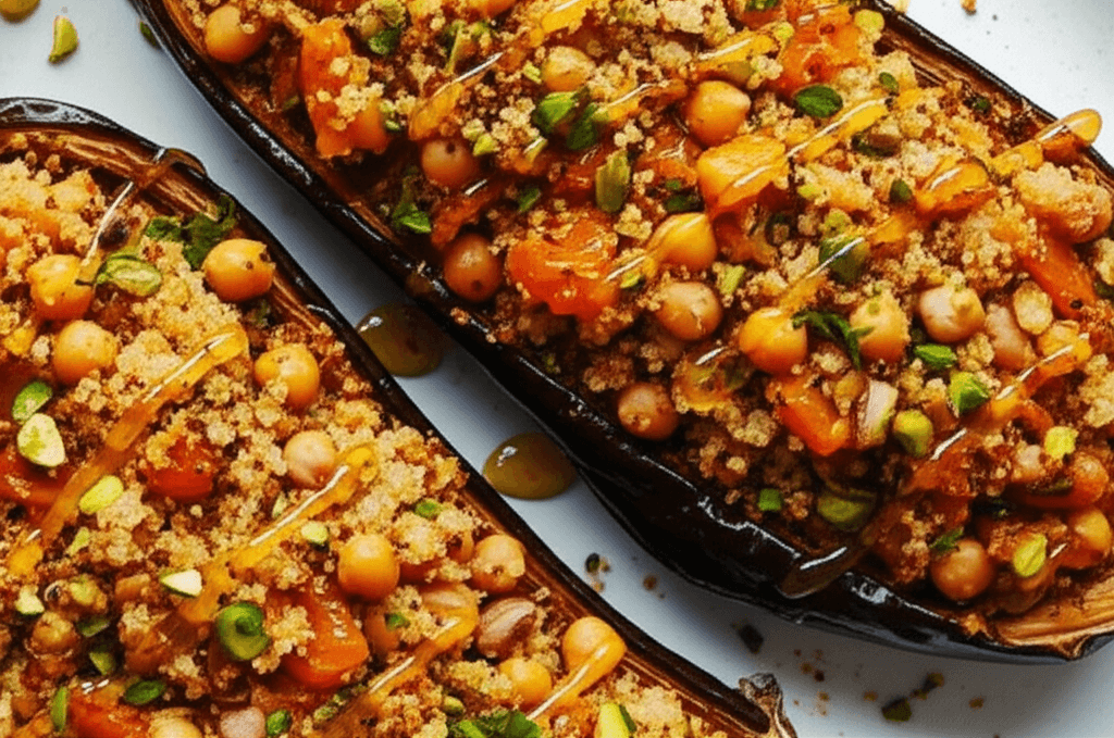 Quinoa and Apricot Stuffed Eggplant: A Sweet Moroccan Treat